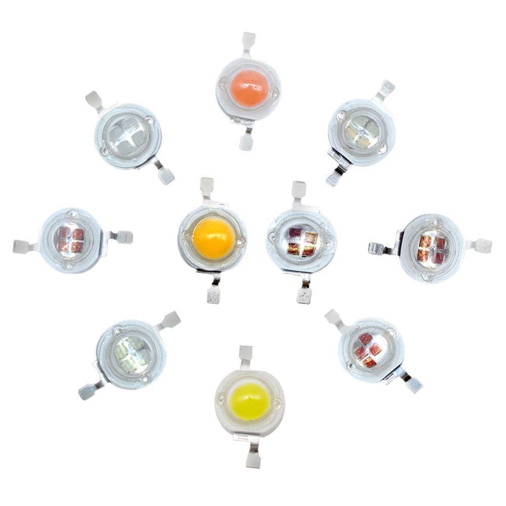10 шт., 5 Вт, высокая мощность, чип, излучатель из шариков, теплый белый, белый, желтый, зеленый, розовый, красный, 45MIL 2, 2, 7 В, 180-550LM, 380NM, 6500K, светодиодная лампа
