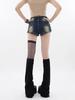 Vintage Star Denim Shorts Women Summer Sexy High Waist Y2k Streetwear Fashion Harajuku Shorts Jeans Large Size Women's Clothing