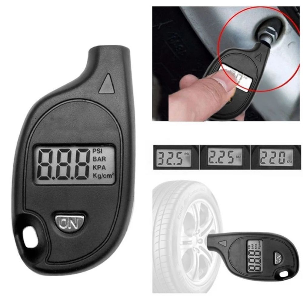LCD Display Tire Pressure Meter Keychain Style Car Tire Pressure Meter  Auto Motorcycle