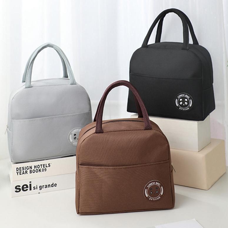 Унисекс Портативная сумка из ткани Оксфорд с медведем Бенто, повседневная сумка для пикника на открытом воздухе