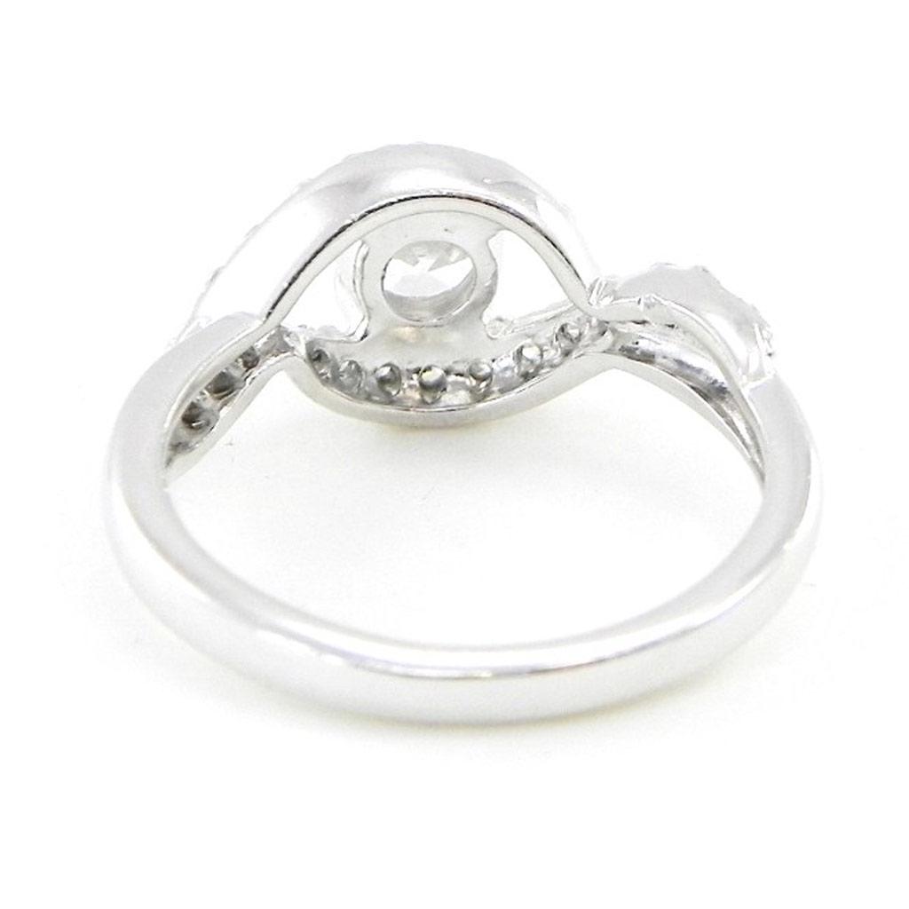 Серебряное кольцо 'Скарлетт' серебристо-белое (родий) - 9 мм