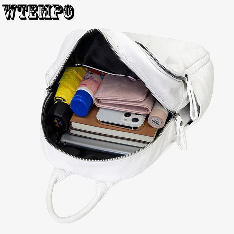 WTEMPO Дизайнерский бренд из искусственной кожи, женский рюкзак, школьный рюкзак, сумка, модная дорожная сумка на плечо, повседневная сумка для книги