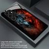 Чехол для мобильного телефона с 2D узором «Тень Огненного Волка» для Samsung S26 S25 S24 S23 S22 S21 S20 A55 A54 Закаленное Стекло Защитная Крышка
