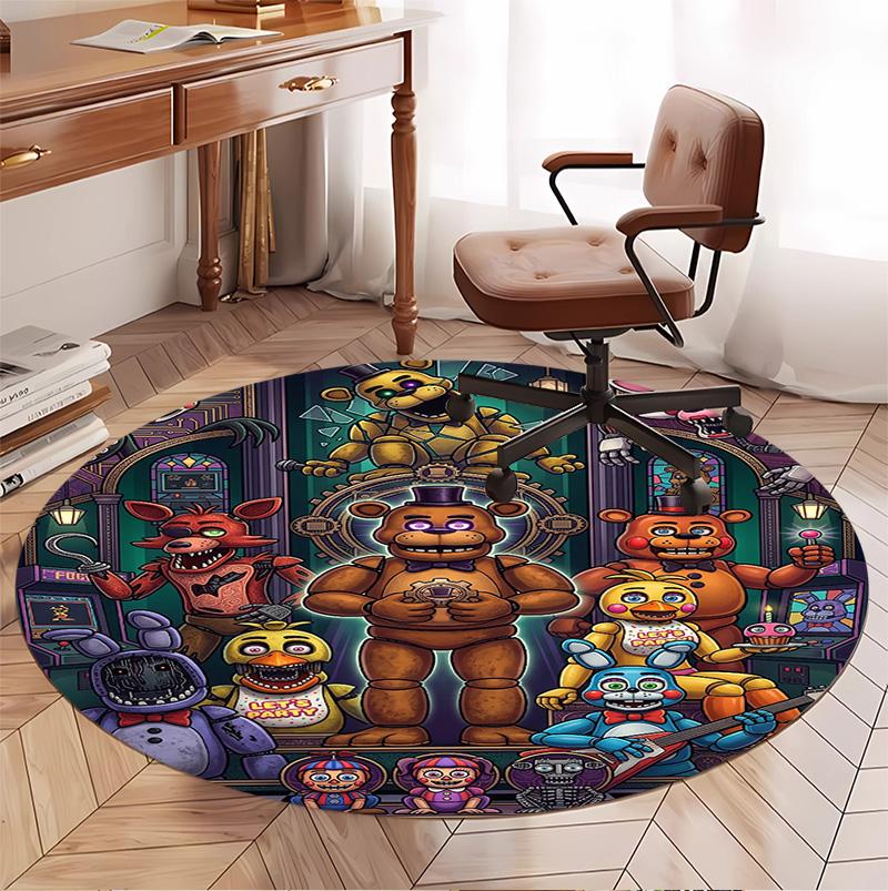 Круглый коврик с рисунком Five Nights at Freddy's, коврик для помещений/улицы, для пикника, игровой комнаты, спальни, офиса, гостиной, ковер для домашнего декора, подарок на день рождения