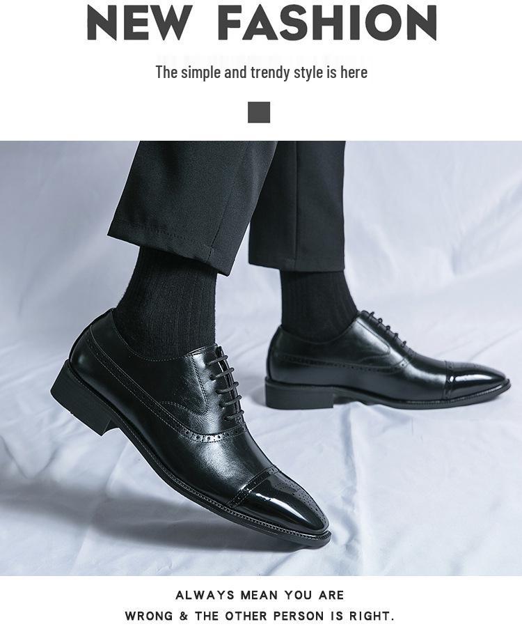 Мужские кожаные туфли с заостренным носком - Классическая, формальная и повседневная обувь для жениха на свадьбу