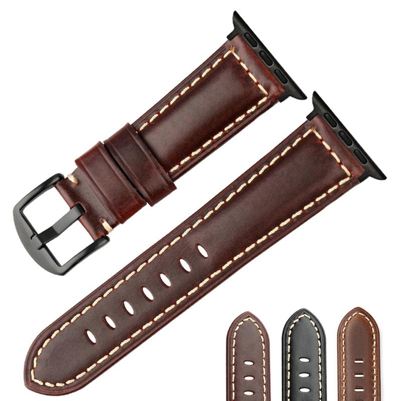 Для винтажного ремешка из коровьей кожи для Apple Watch Strap для Series 9 8 Ultra 2 49 мм 45 мм 44 мм 41 мм 42 мм 40 кожаный ремешок для Apple