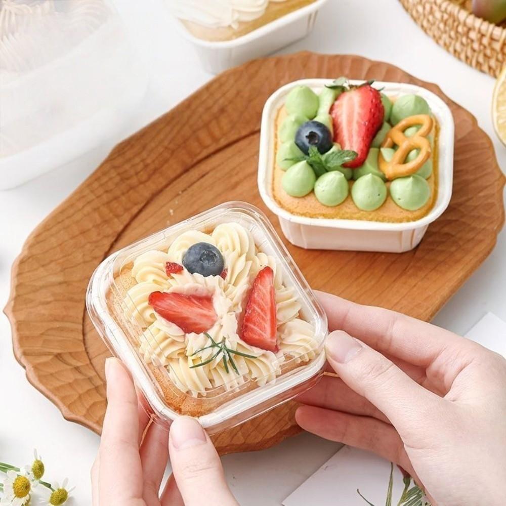 С прозрачными крышками десертная чашка для выпечки кексов обертки для упаковки для 50 шт. фруктовый десертный киоск