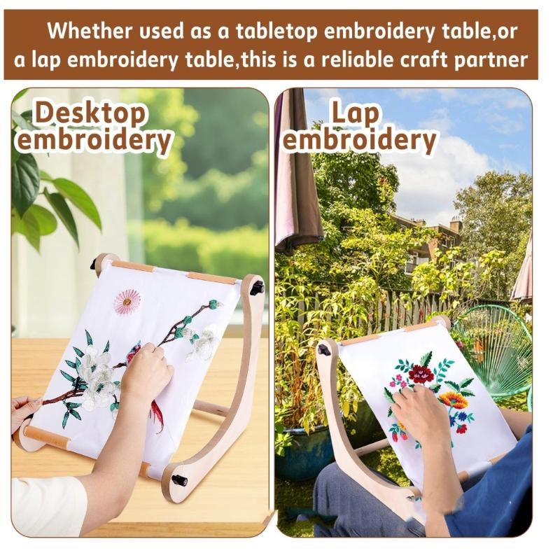 Регулируемая рама для вышивания с функцией прокрутки, деревянная рама для вышивания для шитья, рукоделия, работы с тканью