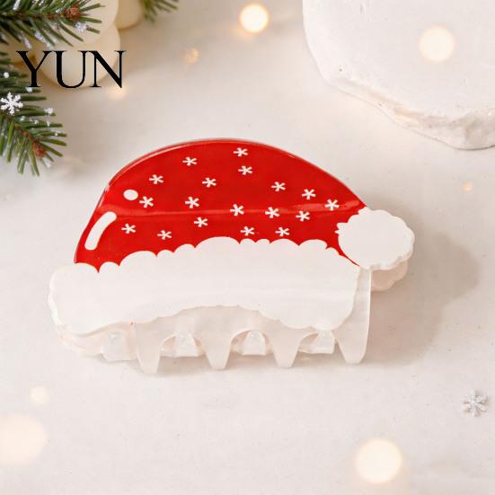 Gingerbread Man Hair Claws Claw Clip for Women, Cute Christmas Patterns Non-Slip Strong Hold Styling Clips Winter Shark Clip, Lightweight Decorative