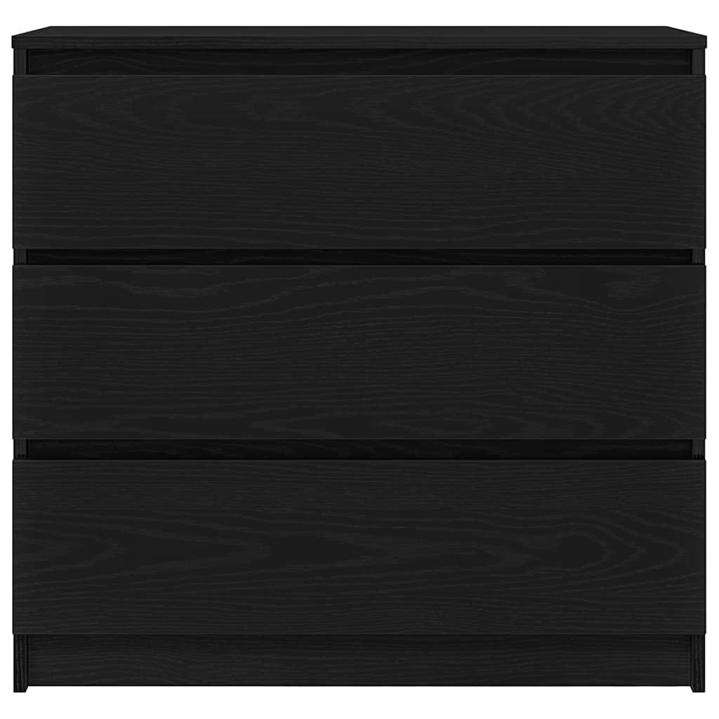 Sideboard in Black Oak Look 80 x 35 x 76 cm Engineered Wood