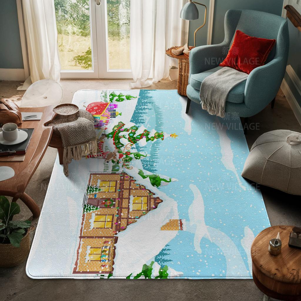 Ковер у входа в дом Домашний коврик у двери Гостиная Ванная Комната Ноги ванная комната Нескользящие коврики с водопоглощением для ванной Счастливого Рождества зима