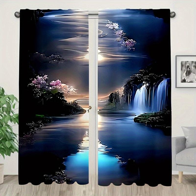 2 штуки Модные шторы с принтом под ложный фон, размер 30*65, для спальни и гостиной, украшение дома, украшение комнаты