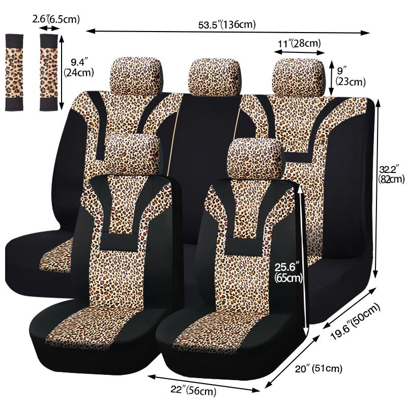 Leopard Print Short Plush Universal Car Seat Cover Winter Seat Covers Fit For Most Car SUV Truck Vans Car Accessories Interior