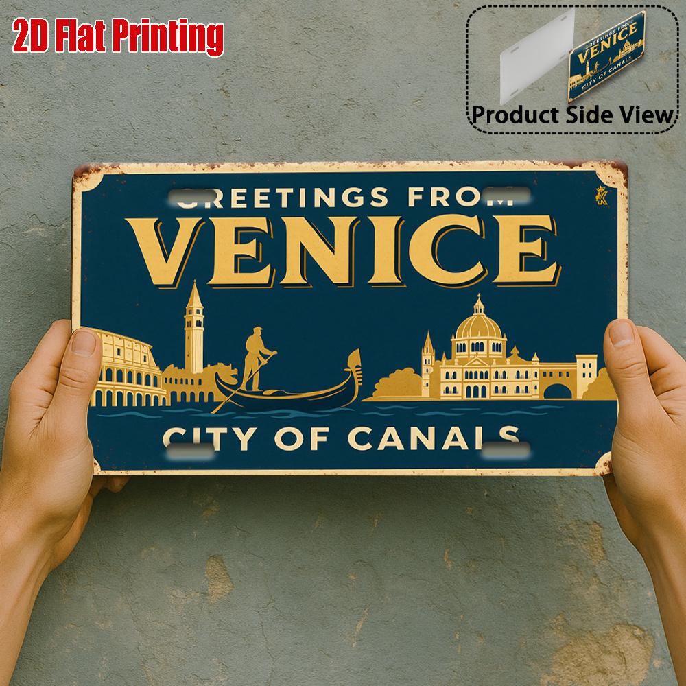 Tin Sign Vintage Durable Metal Plaque Wall Decor Venice Italy City of Canals Home Office Bar Man Cave Wall Art