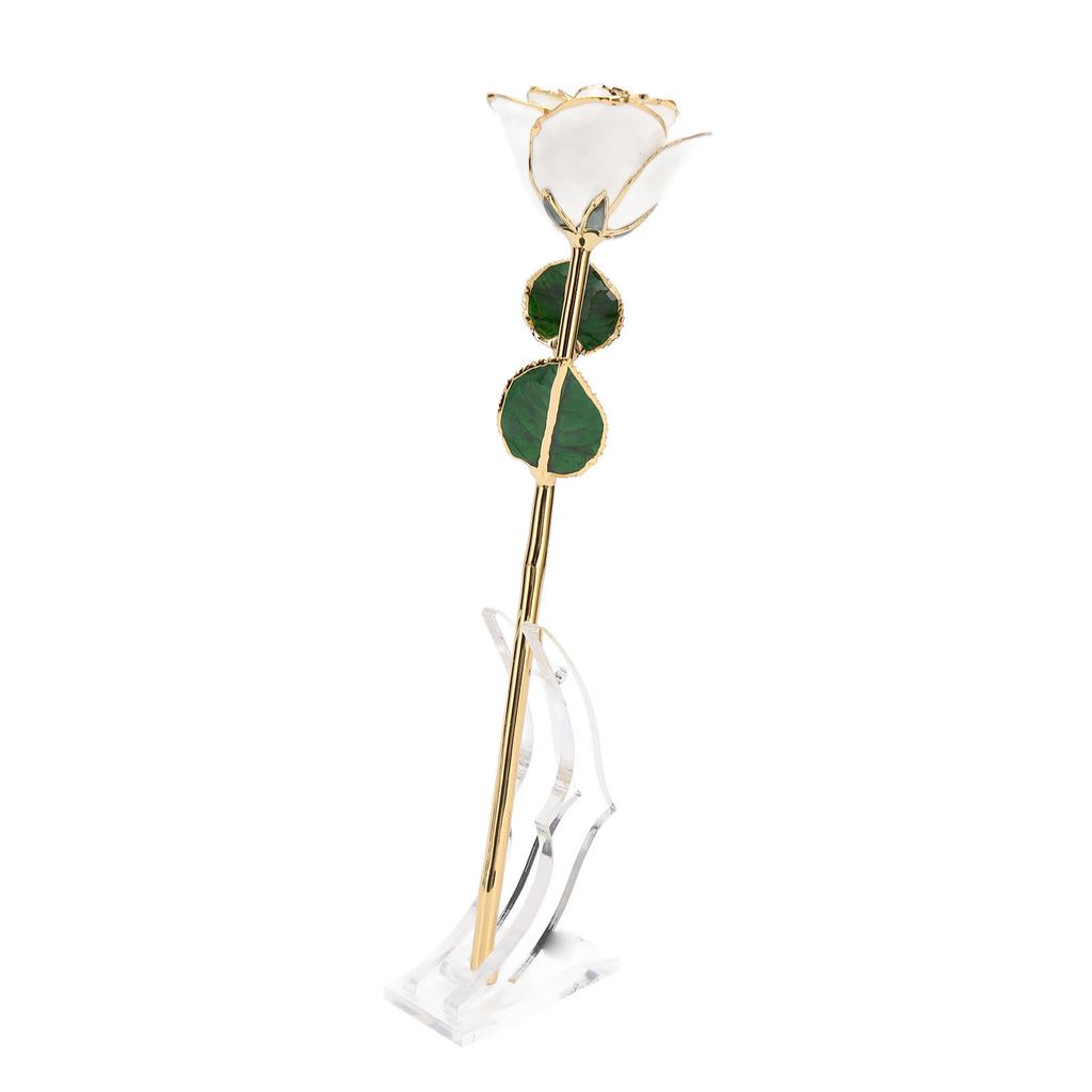 24K Gold Plated Rose with Stand Gold Dipped Rose Flower Decoration for Valentine " S Day and