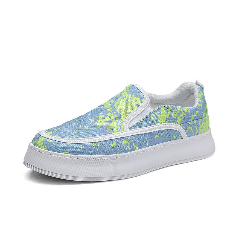 2024 лето новые мужские низкие парусиновые слипоны студенческие повседневные парусиновые туфли живые спортивные туфли на платформе