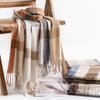 Winter Grid Women Cashmere Warm Pashmina Solid Female Wraps Thick Soft Bufanda Big Tassels Scarf