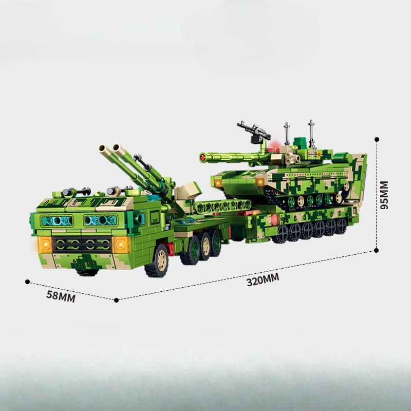 806 шт. 8 в 1 99A Основной боевой танк Транспортная машина Грузовик Строительные блоки Модель Кирпичи Игрушки Второй мировой войны Подарки на день рождения Мальчики Рождество