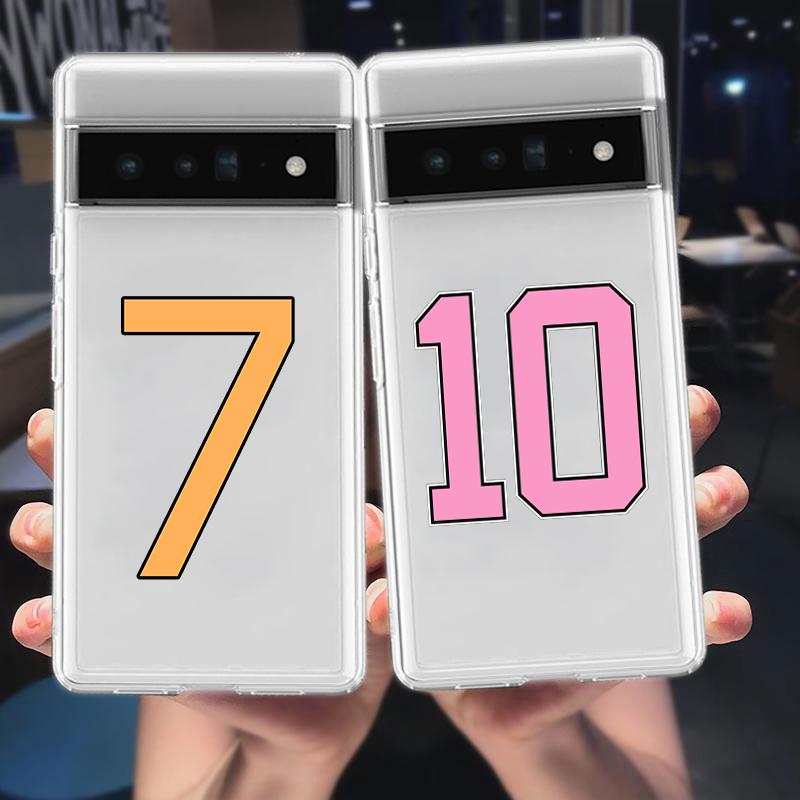 Чехол для телефона Google Pixel 10 Pro 10A Pixel 9 Pro XL Pixel 8 Pro 9A 8A 7A 7 6A 6 Pro Мягкая крышка Модный Черный Номер футбол