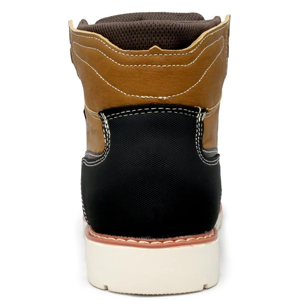 EDWIN Waterproof Casual Sneaker PU Wide Premium Size Men's High-Top Boots, Lightweight, Boots, Leather, Fit, Material, Stylish, Lace-Up Boots, Camel,