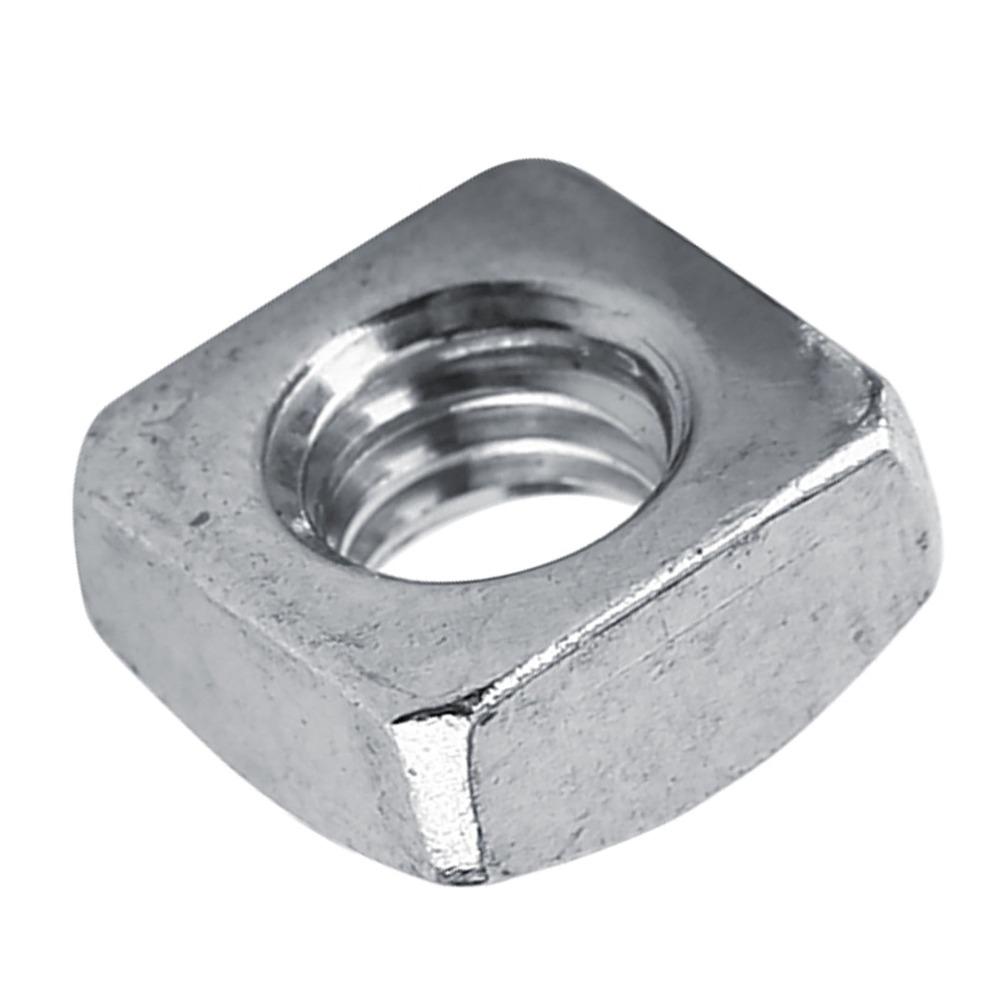 100 Pcs 304 Stainless Steel Square Nuts Metric Coarse Thread Silver Metric Nuts M3 / M4 / M5 / M6 Fastener Nuts