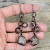 White Topaz Rough Earring Electroformed Copper Earrings Natural Gemstone Earring Handmade Copper Jewelry Gifts for Her Antique Drop Earrings