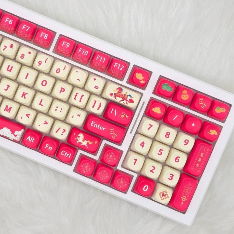 Удачи в Году Лошади Колпачки для клавиш PBT Dye Sublimations Профиль MOA Колпачок для 61/64/75/87/98/104 Механических клавиатур