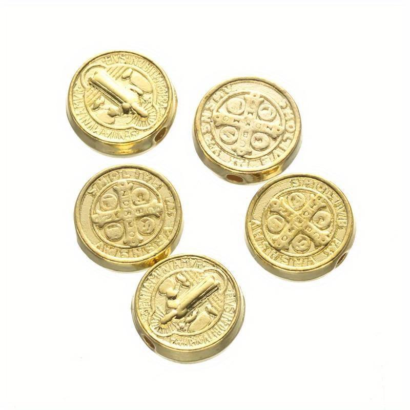 50 шт. 9,5 мм христианские бусины-разделители с крестом Иисуса для браслета, ожерелья, изготовления ювелирных изделий, металлические, ручной работы, фурнитура, аксессуары