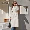 ZIAI 2023 Spring Autumn Long Women's Trench Coat Classic Lapel Belt High Quality Windproof Windbreaker Female Jacket ZS-30029