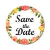 Darling Souvenir 1.6 Inches Round White Floral Border Save The Date Stickers Mini Envelope Seals-45 Pcs