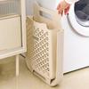 Folding Dirty Clothes Basket Wall Mounted Laundry Storage Hamper For Bathroom Portable Hollowed Laundry Bag For Bathroom Bedroom