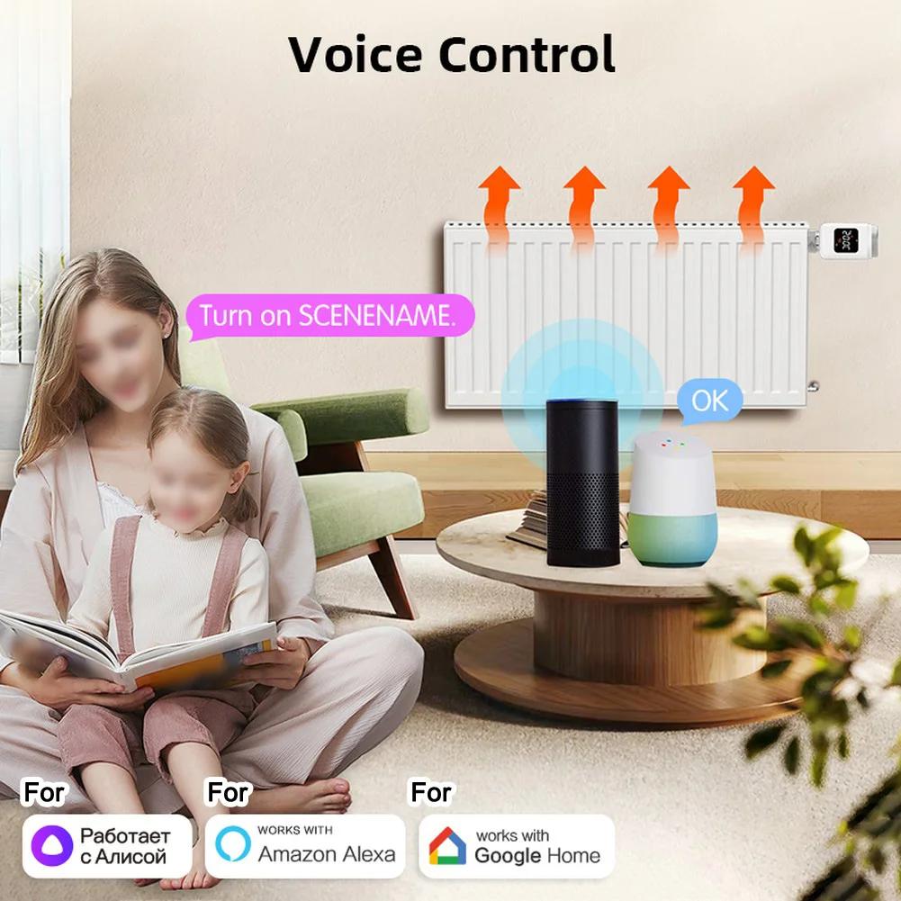 Для Tuya Smarts Home ZigBees Термостатический клапан радиатора, Дистанционный регулятор температуры TRV, Поддерживает Alexas For Google Home