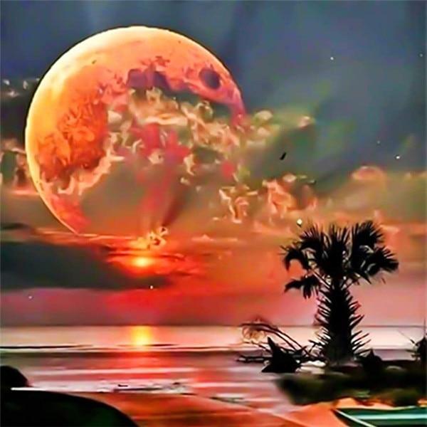 Алмазная картина, новый пейзаж, дерево, 5D DIY, Алмазная вышивка, распродажа, Луна, картины из стразов, мозаика, домашний декор