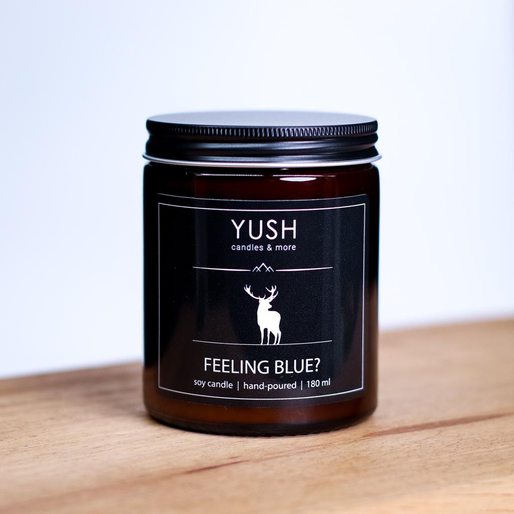 Feeling blue? - świeca zapachowa gruszka bergamotka frezja - yush - 180ml