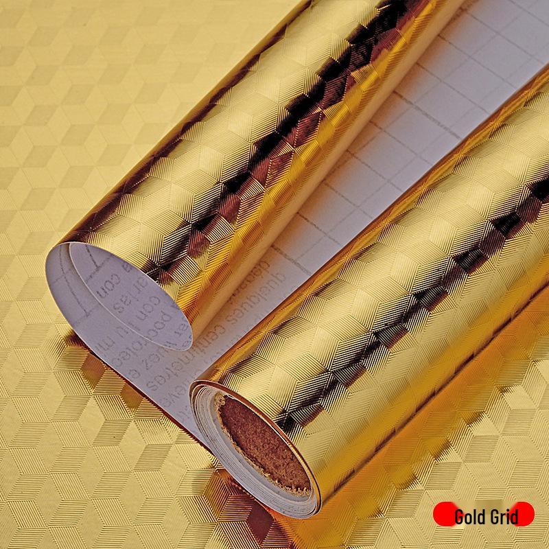 Oil-Proof Waterproof Self-Adhesive Kitchen Stickers: Moisture & Heat Resistant Tin Foil Wallpaper.