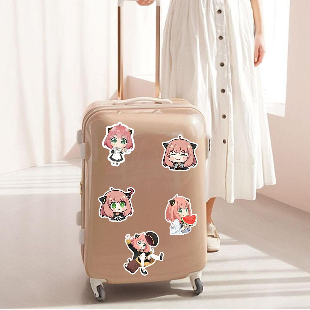 50Pcs Q-version Spy Game House Stickers SPY Anya Anime Japanese Cartoon Decorative Waterproof Mobile Phone Stickers for Children's Toys
