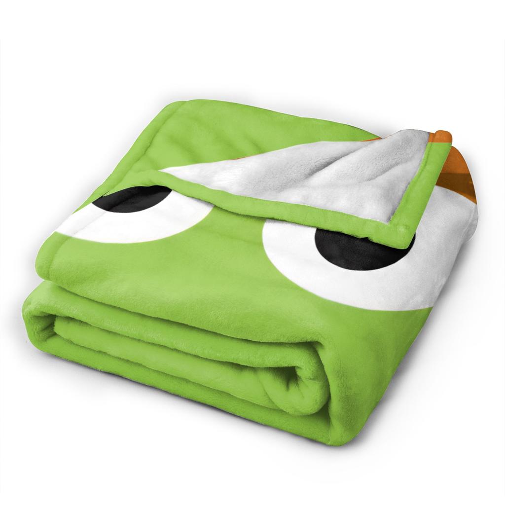Oscar the Grouch Big Face Blanket S-Sesames Streets Warm Soft Plush Bedding Throws For Couch Chair Sofa Bed Bedspread Bed Cover