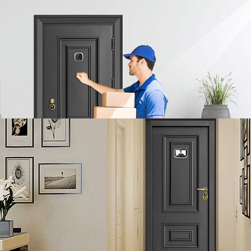 4.3 Inch LCD Color Screen Digital Doorbell 120 Degree Electronic Peephole Door Camera Viewer PIR Night Vision Outdoor Door BellAA