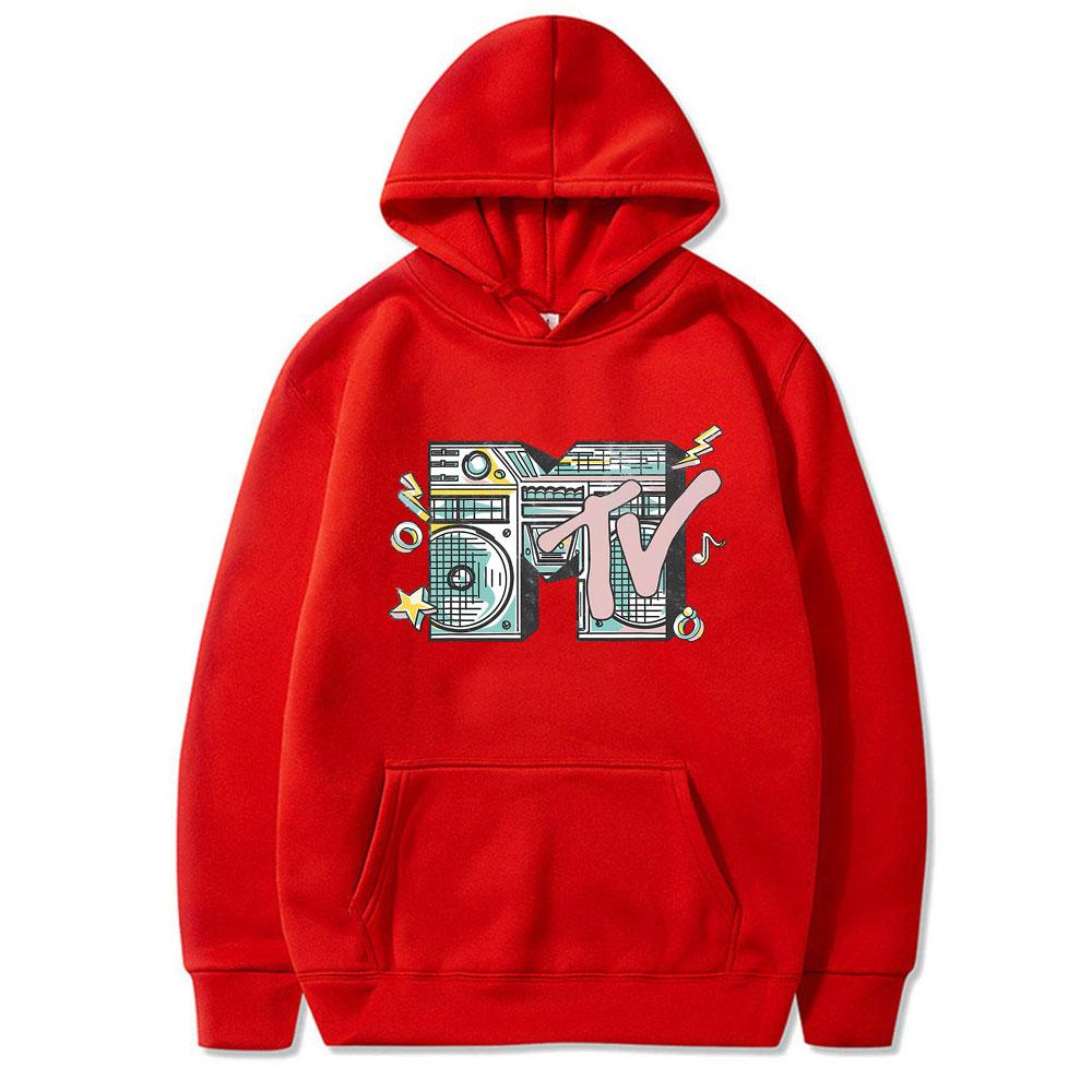 Ограниченная серия MTV Music Television I Want My Boombox Графическая толстовка с капюшоном Мужская Женская Повседневная Винтажная Оверсайз Пуловер Мужские Хлопковые Толстовки с Капюшоном