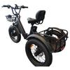 PULUMA SL1001 Electric Tricycle With 500W Dual Drive Motor 48V27AH Dual Battery 20 Inch Fat Tires Electric Cargo With Basket Tricycle For Adult