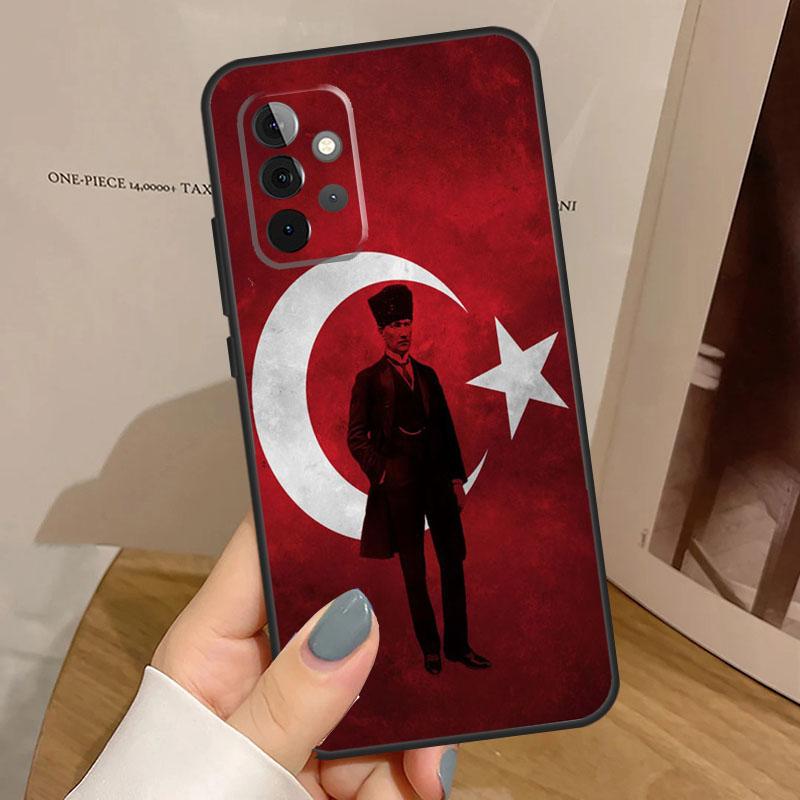 Чехол-флаг Турции Ататюрка для Samsung Galaxy A33 A53 A13 A54 A34 A14 A56 A36 A16 A06 A12 A32 A52 A35 A17 A15 A55