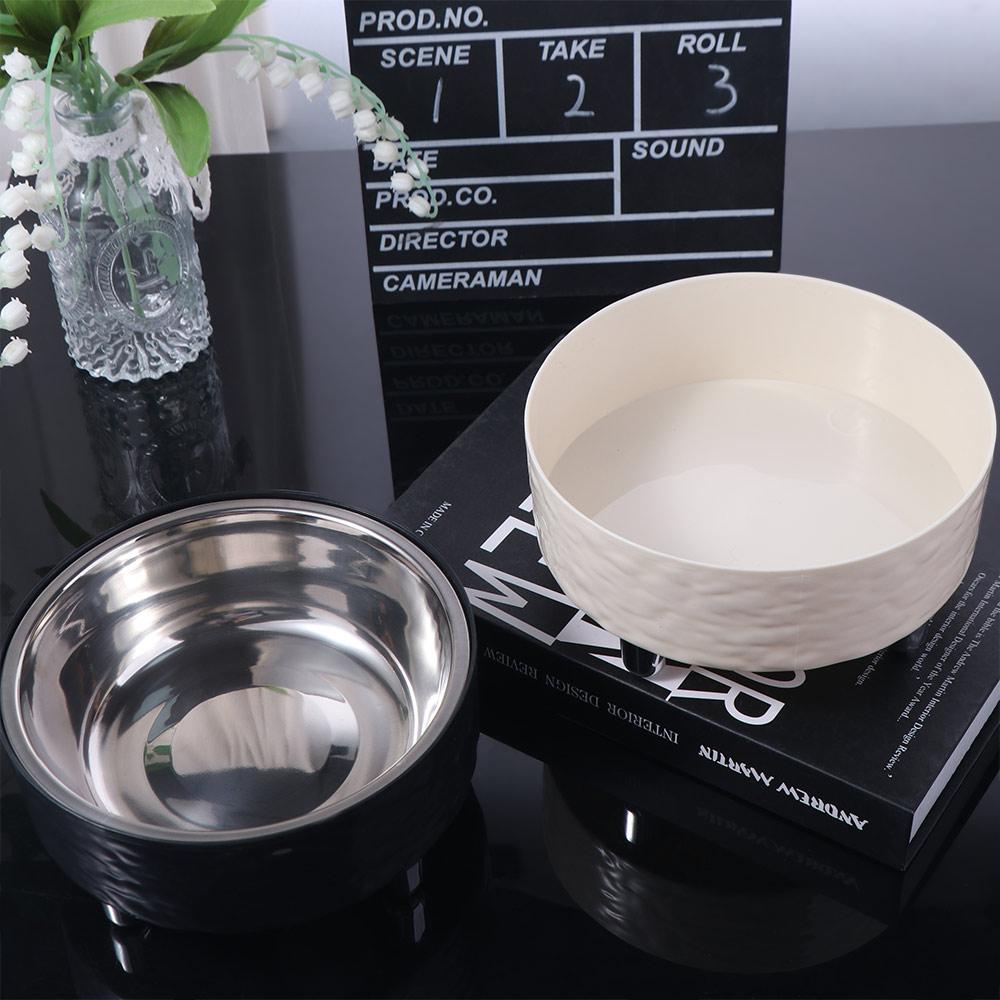 High Foot Dog Cat Bowl Stainless Steel Dog Feeder Dish Raised Dish Pet Food Water Bowls  Indoor