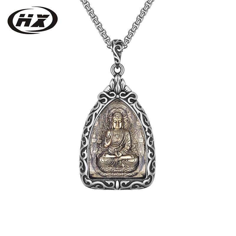 Stainless Steel Zodiac Necklace with Eight Guardian Deities