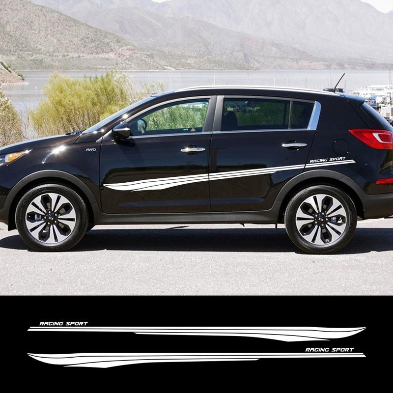Боковые наклейки на дверь автомобиля DIY из ПВХ для KIA Sportage 3 4 LX S EX SX BORREGO, гоночный спортивный стайлинг, виниловая пленка, наклейки, автоаксессуары