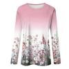 Women's Loose Casual Leisure Long Sleeve Round Neck Printed T-shirt