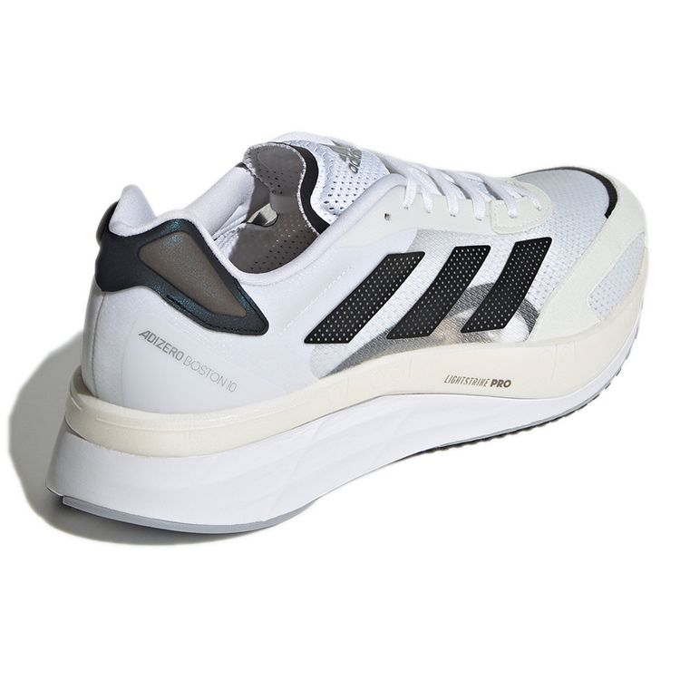 adidas Adizero Boston 10 White Black Мужские кроссовки Cloud-White Core-Black Silver-Metallic GY0928