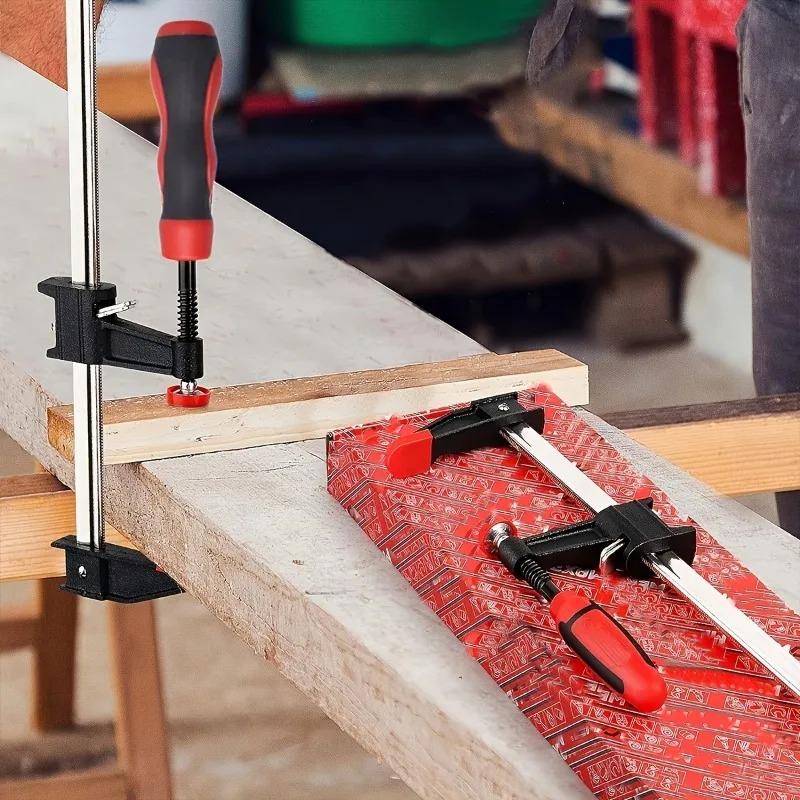1/2-элементный сверхпрочный зажим F-типа для деревообработки, зажим из высокоуглеродистой стали, инструментальный зажим, быстро фиксирует деревянные доски и камень