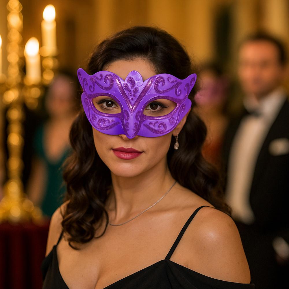 Plastic Halloween Masks Party Cosplay Props Venice Mask Personality Glitter Mask Women