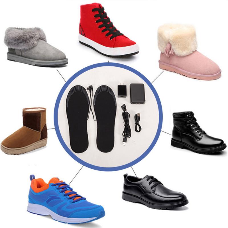 USB Heating Insole, Electric Heating Foot Warmer, Rechargeable Power Bank Heating, Washable, Size Can Be Cut