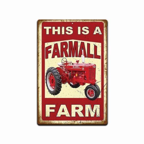 TIN SIGN Rustic Farmall Tractor Farm Garage Rustic Vintage Looking Aluminum